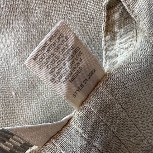 J. Jill Womens XL Top Linen Tunic Button Long Sleeve Tan Bohemian Hippie - Picture 8 of 8